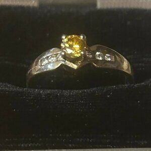 Genuine Petite Canary Diamond Engagement Ring
